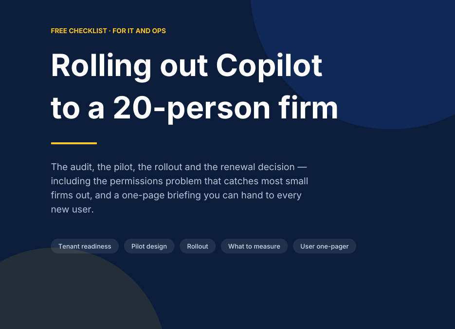 The Copilot Rollout Checklist for Small Firms